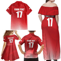 Custom Gibraltar We are Champions Family Matching Off Shoulder Maxi Dress and Hawaiian Shirt Sporty Style