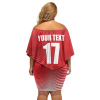 Custom Gibraltar We are Champions Family Matching Off Shoulder Short Dress and Hawaiian Shirt Sporty Style