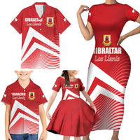 Custom Gibraltar We are Champions Family Matching Short Sleeve Bodycon Dress and Hawaiian Shirt Sporty Style