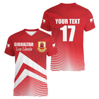Custom Gibraltar We are Champions Women V-Neck T-Shirt Sporty Style