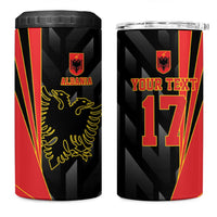 Custom Albania Football We are Champions 4 in 1 Can Cooler Tumbler Sporty Style with The Double-headed eagle