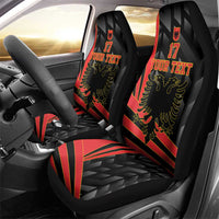 Custom Albania Football We are Champions Car Seat Cover Sporty Style with The Double-headed eagle