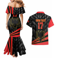 Custom Albania Football We are Champions Couples Matching Mermaid Dress and Hawaiian Shirt Sporty Style with The Double-headed eagle