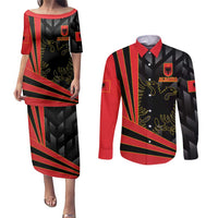 Custom Albania Football We are Champions Couples Matching Puletasi and Long Sleeve Button Shirt Sporty Style with The Double-headed eagle