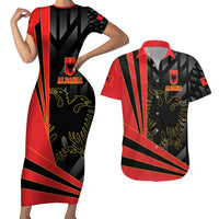 Custom Albania Football We are Champions Couples Matching Short Sleeve Bodycon Dress and Hawaiian Shirt Sporty Style with The Double-headed eagle