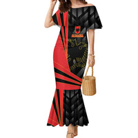 Custom Albania Football We are Champions Family Matching Mermaid Dress and Hawaiian Shirt Sporty Style with The Double-headed eagle