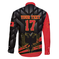 Custom Albania Football We are Champions Family Matching Off The Shoulder Long Sleeve Dress and Hawaiian Shirt Sporty Style with The Double-headed eagle