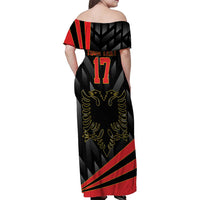 Custom Albania Football We are Champions Family Matching Off Shoulder Maxi Dress and Hawaiian Shirt Sporty Style with The Double-headed eagle