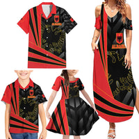 Custom Albania Football We are Champions Family Matching Summer Maxi Dress and Hawaiian Shirt Sporty Style with The Double-headed eagle