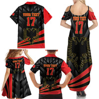 Custom Albania Football We are Champions Family Matching Summer Maxi Dress and Hawaiian Shirt Sporty Style with The Double-headed eagle
