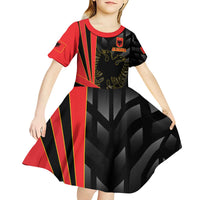 Custom Albania Football We are Champions Kid Short Sleeve Dress Sporty Style with The Double-headed eagle
