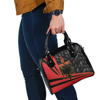 Custom Albania Football We are Champions Shoulder Handbag Sporty Style with The Double-headed eagle