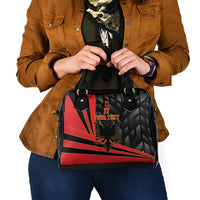 Custom Albania Football We are Champions Shoulder Handbag Sporty Style with The Double-headed eagle