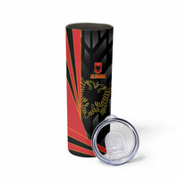 Custom Albania Football We are Champions Skinny Tumbler Sporty Style with The Double-headed eagle