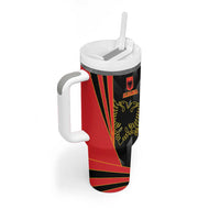 Custom Albania Football We are Champions Tumbler With Handle Sporty Style with The Double-headed eagle