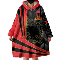 Custom Albania Football We are Champions Wearable Blanket Hoodie Sporty Style with The Double-headed eagle
