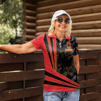 Custom Albania Football We are Champions Women Polo Shirt Sporty Style with The Double-headed eagle