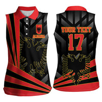 Custom Albania Football We are Champions Women Sleeveless Polo Shirt Sporty Style with The Double-headed eagle