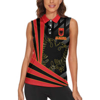 Custom Albania Football We are Champions Women Sleeveless Polo Shirt Sporty Style with The Double-headed eagle