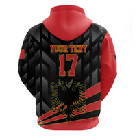 Custom Albania Football We are Champions Zip Hoodie Sporty Style with The Double-headed eagle