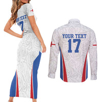 Custom England Football We are Champions Couples Matching Short Sleeve Bodycon Dress and Long Sleeve Button Shirt Sporty Style The Three Lions