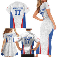 Custom England Football We are Champions Family Matching Short Sleeve Bodycon Dress and Hawaiian Shirt Sporty Style The Three Lions