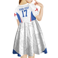 Custom England Football We are Champions Kid Short Sleeve Dress Sporty Style The Three Lions