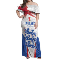 Custom England Football We are Champions Off Shoulder Maxi Dress Sporty Style The Three Lions