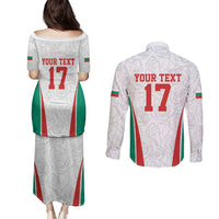 Custom Bulgaria Football We are Champions Couples Matching Puletasi and Long Sleeve Button Shirt Sporty Style with Lion Mascot