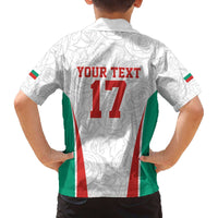 Custom Bulgaria Football We are Champions Family Matching Off The Shoulder Long Sleeve Dress and Hawaiian Shirt Sporty Style with Lion Mascot