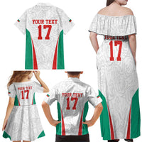 Custom Bulgaria Football We are Champions Family Matching Off Shoulder Maxi Dress and Hawaiian Shirt Sporty Style with Lion Mascot