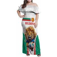 Custom Bulgaria Football We are Champions Family Matching Off Shoulder Maxi Dress and Hawaiian Shirt Sporty Style with Lion Mascot