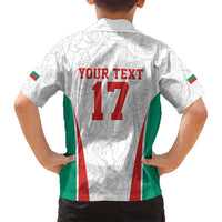 Custom Bulgaria Football We are Champions Family Matching Off Shoulder Short Dress and Hawaiian Shirt Sporty Style with Lion Mascot