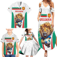 Custom Bulgaria Football We are Champions Family Matching Summer Maxi Dress and Hawaiian Shirt Sporty Style with Lion Mascot
