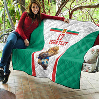 Custom Bulgaria Football We are Champions Quilt Sporty Style with Lion Mascot
