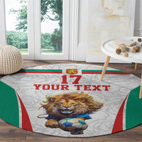 Custom Bulgaria Football We are Champions Round Carpet Sporty Style with Lion Mascot