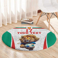 Custom Bulgaria Football We are Champions Round Carpet Sporty Style with Lion Mascot