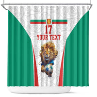 Custom Bulgaria Football We are Champions Shower Curtain Sporty Style with Lion Mascot