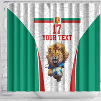 Custom Bulgaria Football We are Champions Shower Curtain Sporty Style with Lion Mascot