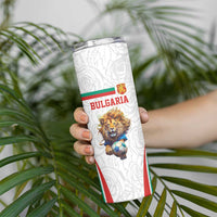 Custom Bulgaria Football We are Champions Skinny Tumbler Sporty Style with Lion Mascot