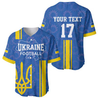 Custom Ukraine Football Baseball Jersey Blue Style