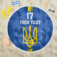 Custom Ukraine Football Beach Blanket Blue Style