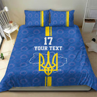Custom Ukraine Football Bedding Set Blue Style