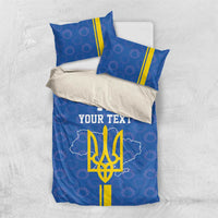 Custom Ukraine Football Bedding Set Blue Style
