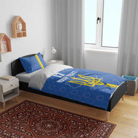 Custom Ukraine Football Bedding Set Blue Style
