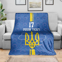 Custom Ukraine Football Blanket Blue Style