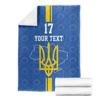 Custom Ukraine Football Blanket Blue Style