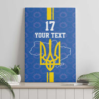 Custom Ukraine Football Canvas Wall Art Blue Style