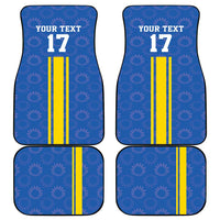 Custom Ukraine Football Car Mats Blue Style
