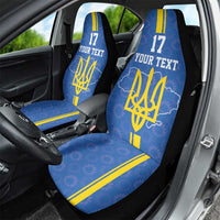 Custom Ukraine Football Car Seat Cover Blue Style